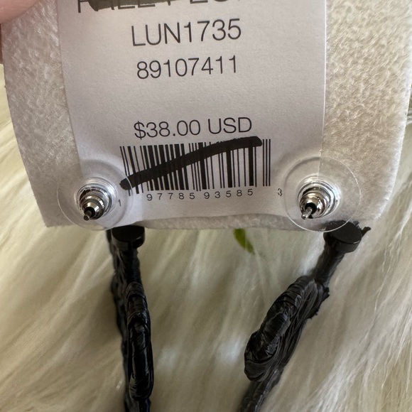 Free People Wendy Woven Flower Hoops Black Earrings - Picture 7 of 7